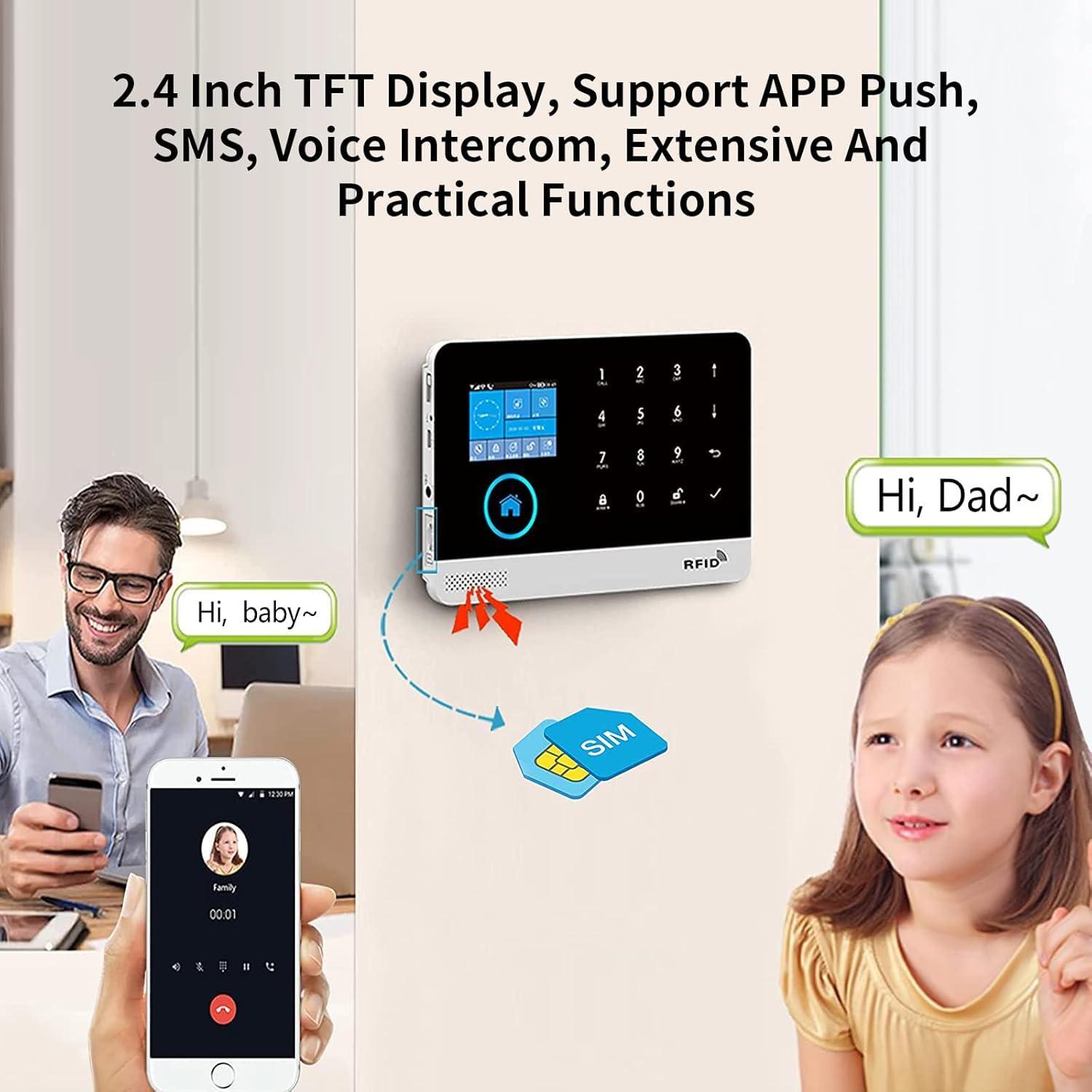 2.4G Wifi / 4G GSM Smart Home Wireless Siren Tuya Security Alarm System Camera