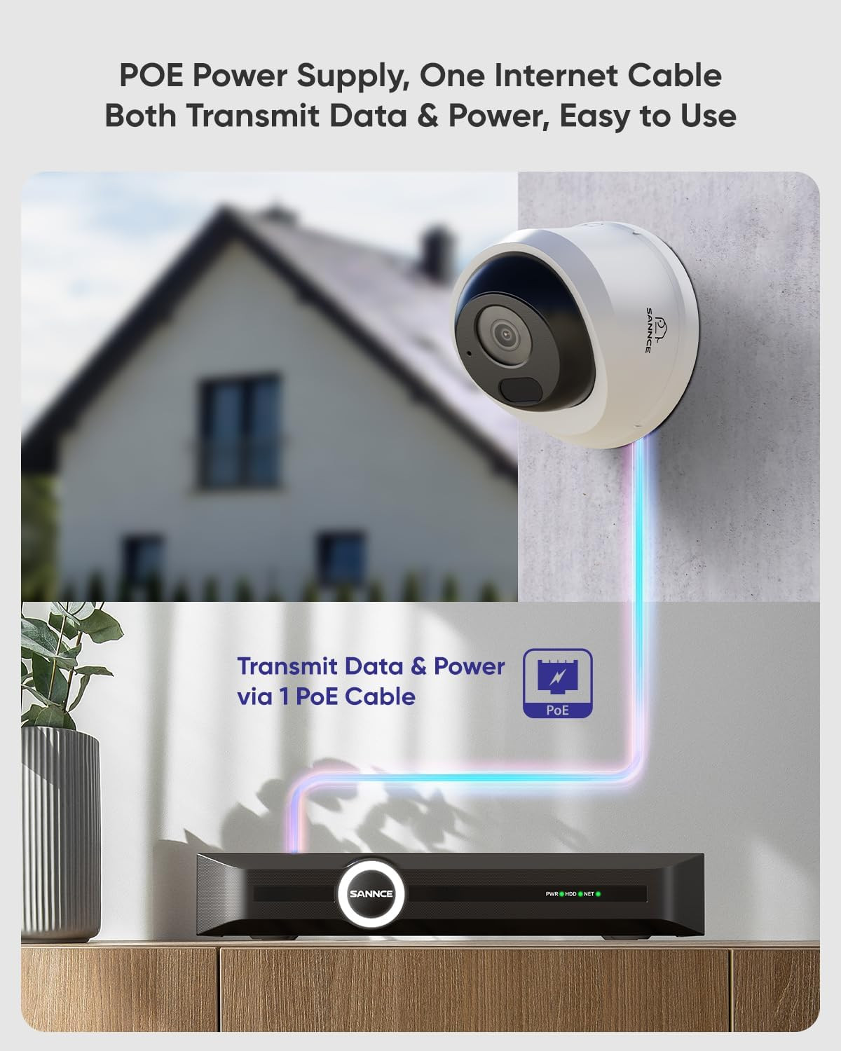 5MP Poe Security Camera System, 8CH 6MP Surveillance NVR with 4PCS 5MP HD Weathe