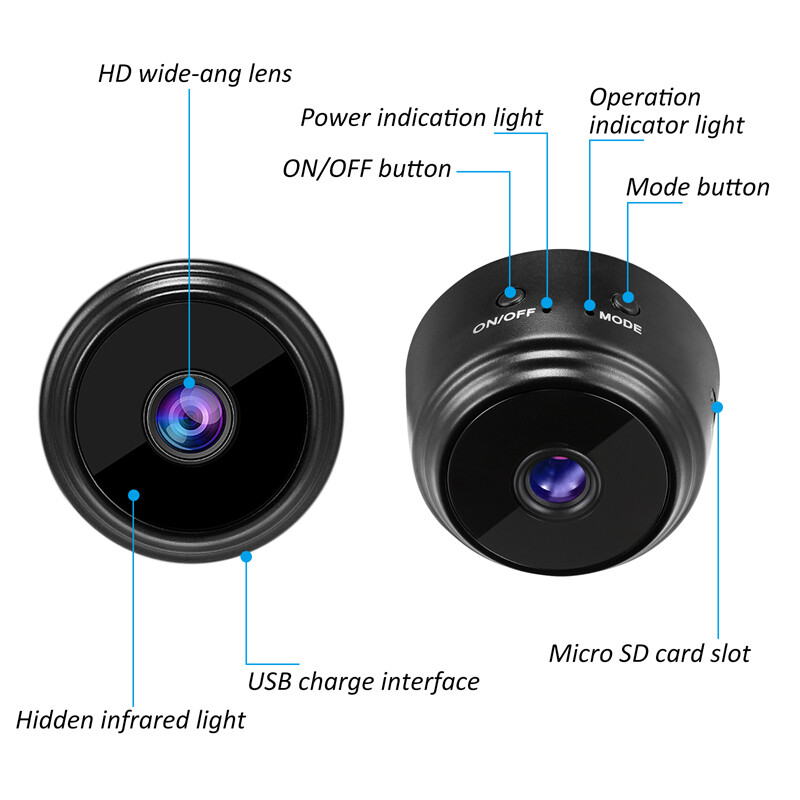 2-Way Audio Smart Mini WiFi Camera 1080P HD Night Camera w/Battery Home Security