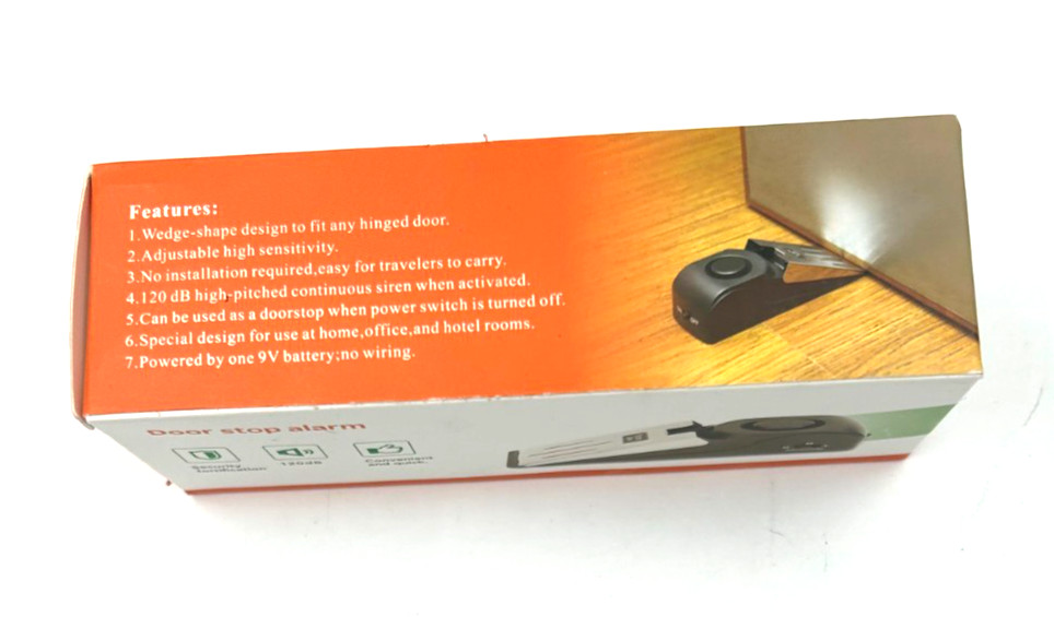 Door Stop Security Alarm Wedge Stopper Portable Home Travel Anti‑Theft Burglar