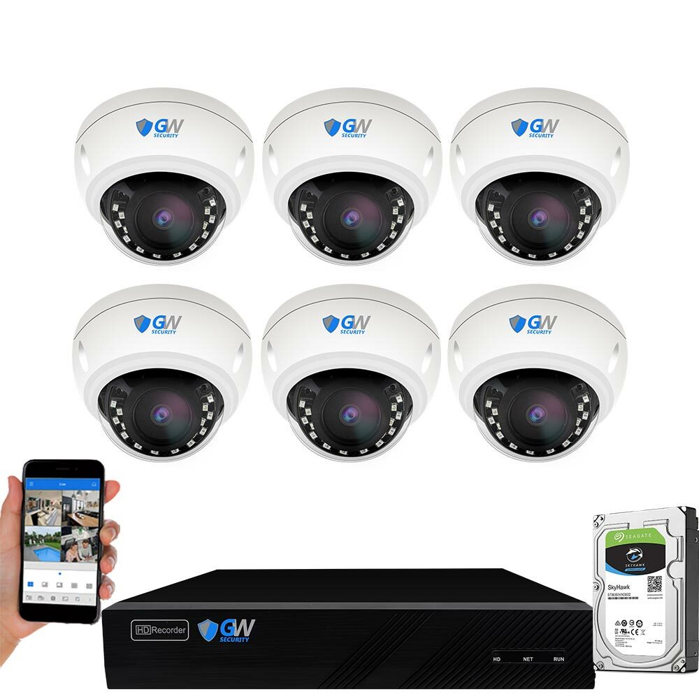8 Channel 4K NVR 6 X 8MP 4K Microphone PoE IP Dome Security Camera System