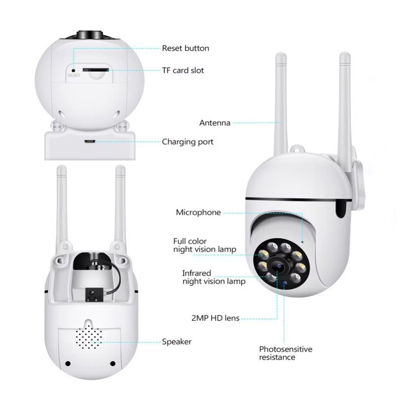 HD 1080P Smart Home IP Camera WiFi 360° View Motion Tracking Outdoor Waterproof