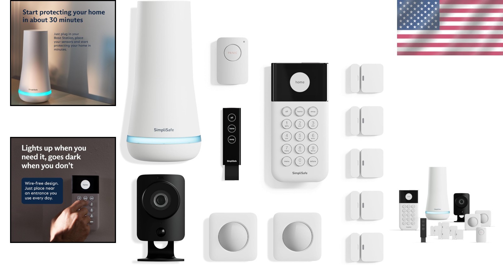 HD Wireless Home Security Set — 12 Pieces with Alexa & Google Assistance Support