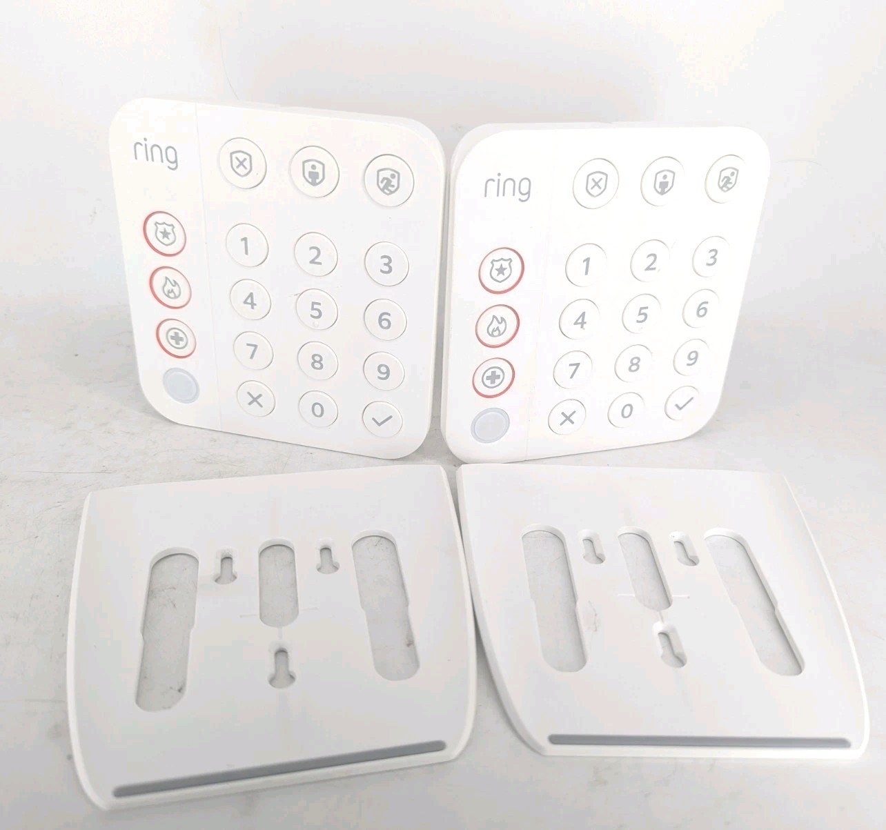 (Lot Of 2) Ring Alarm Keypad 2nd Generation 5AT2S7 W/ Mounts (UNTESTED No Cords)