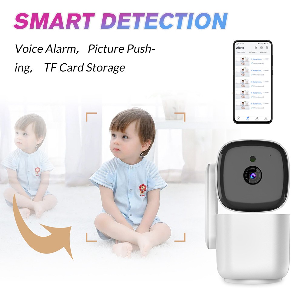 Security Camera, 1080P HD WiFi Camera 360° Pan/Tilt Night Vision Two-Way Audio