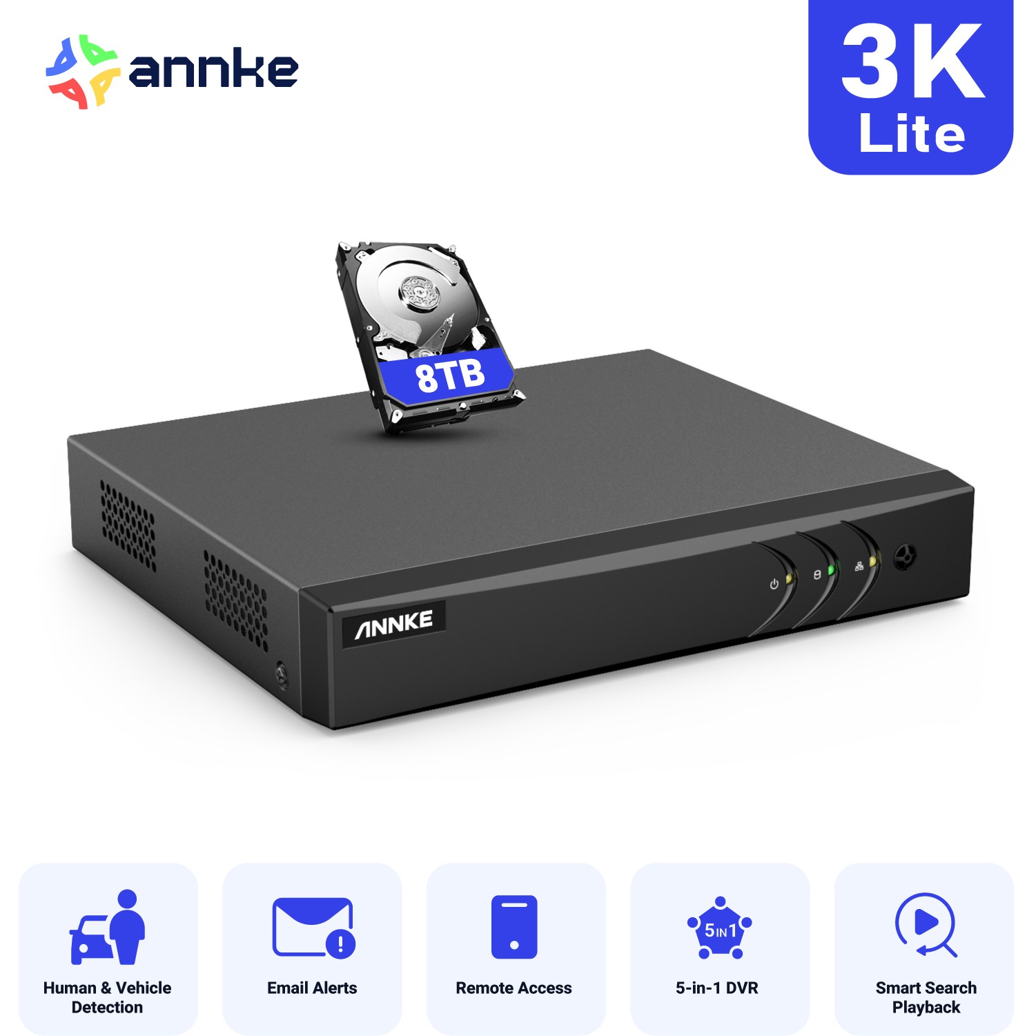 ANNKE 5IN1 16CH 5MP Lite CCTV DVR Video Recorder H.265+ for Home Security System