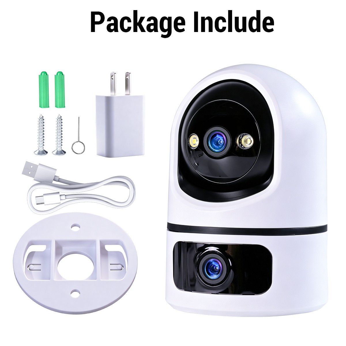 2K Audio Security IP Camera Dual Lens Indoor AI Human Detect Color Night Vision