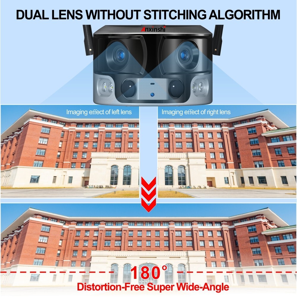 4K 8MP 180° Ultra Wide View Angle 4G Solar Security Camera Outdoor WIFI