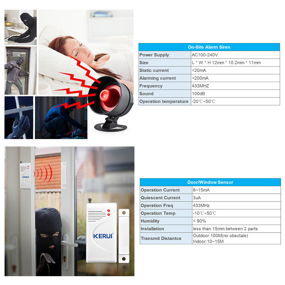 Home Alarm System Wireless Garage Security Burglar Anti-theft Door Sensor Detect
