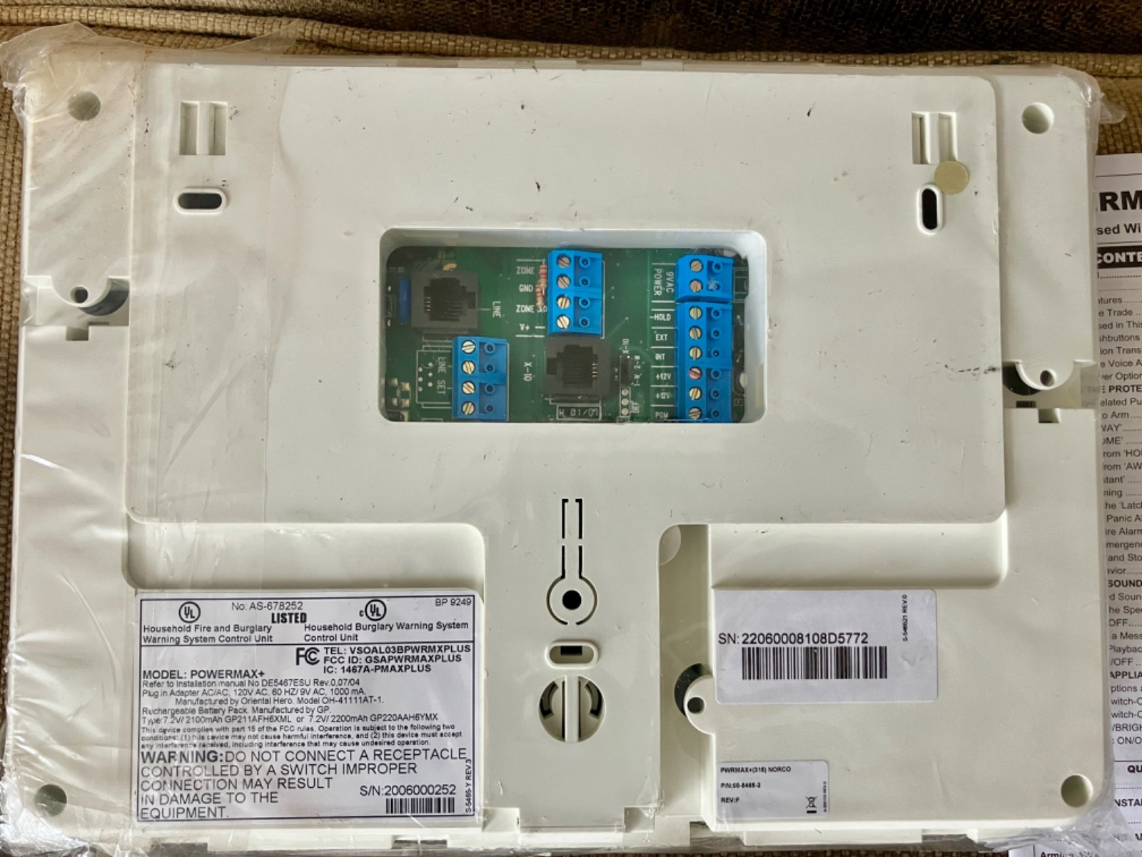 Norco PowerMax+ Wireless Alarm System w/MCT-234 Keyfob – NOS