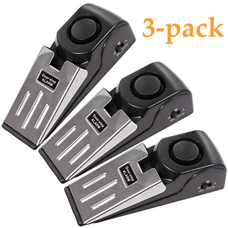 3 Pack Door Stop Alarm Wireless Door Stopper Alert for Home Travel Security Safe
