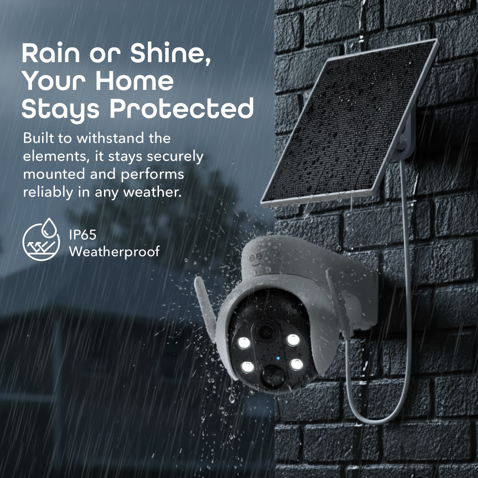 Geeni 3MP PTZ Solar Security Camera 2K WiFi Auto Tracking Outdoor Battery Camera