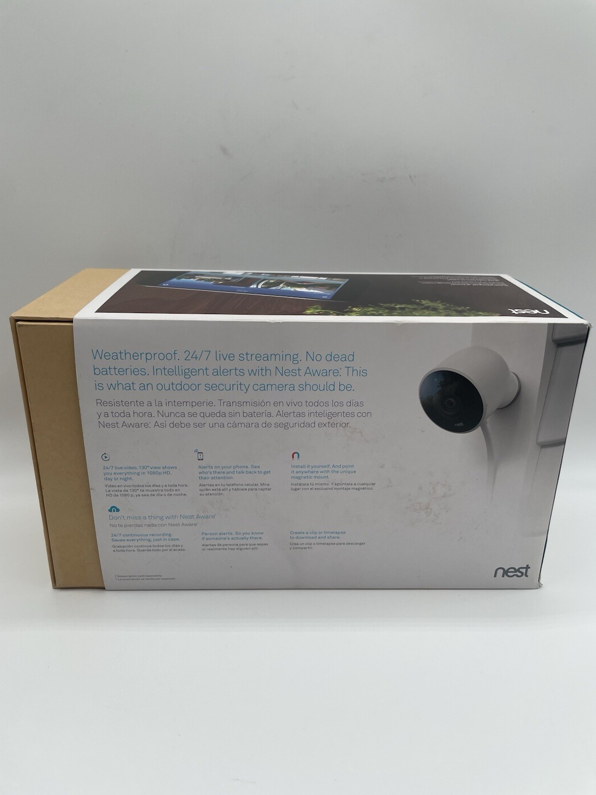 Nest Cam Outdoor Security Camera 1st Gen 2-Pack 1080p HD Wired Open Box