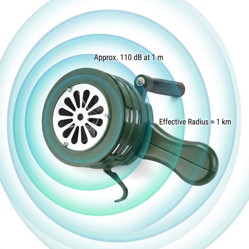 Hand Crank Siren Horn, Hand Loud Crank, Emergency Safety Manual Siren, Portab…