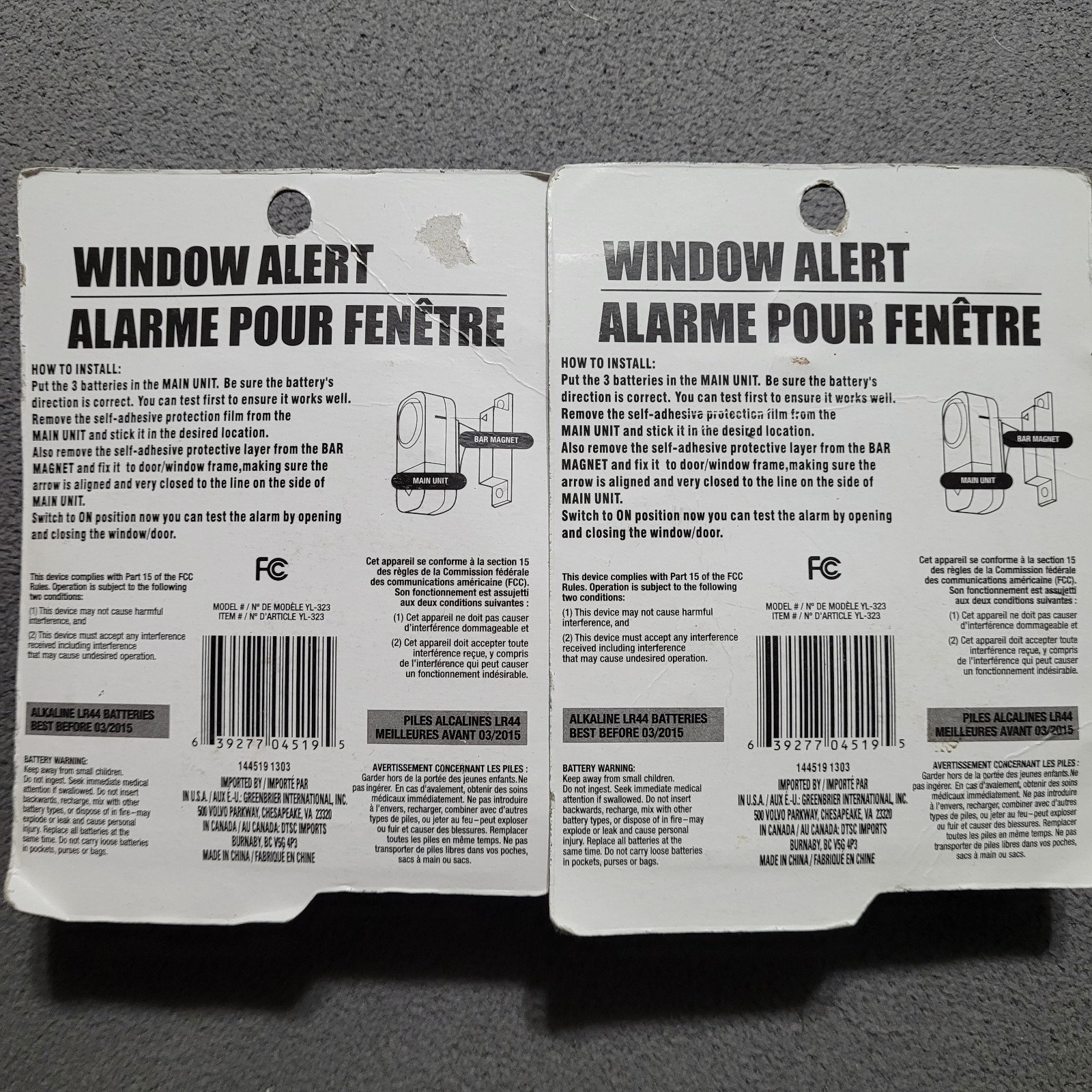 Wireless Window and Door Intruder Alert Alarm Lot (90 db, Batteries Included)