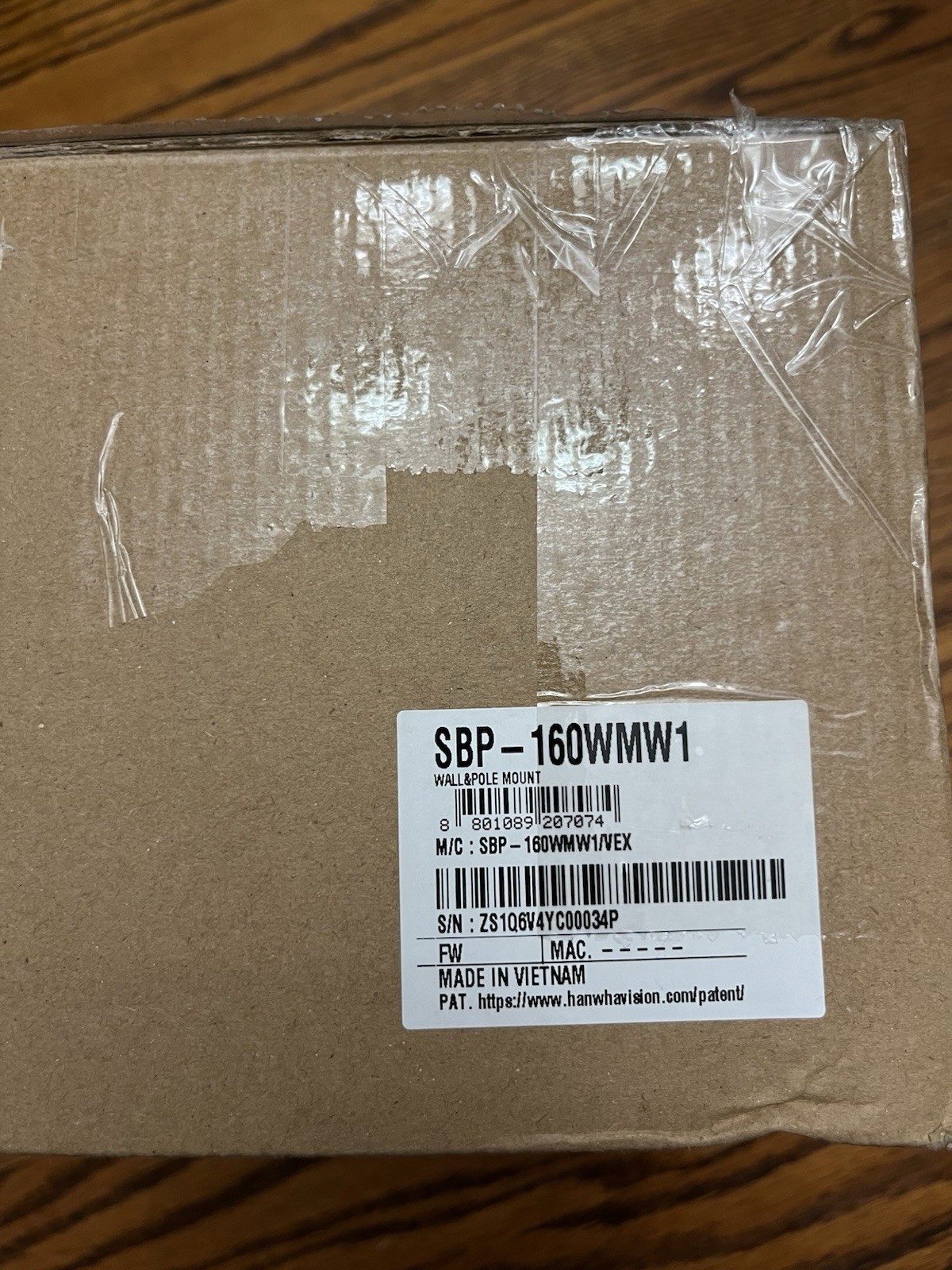 Hanwha Techwin SBP-160WMW1 Wall Mount Security Camera accessory