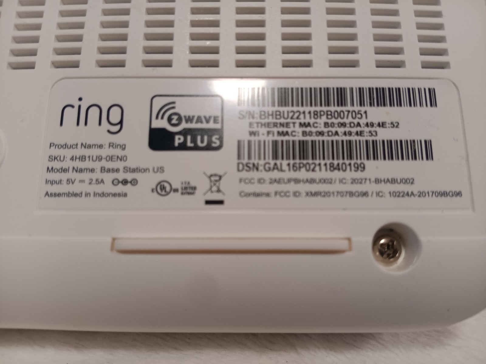 Ring Z Wave Plus Base Station US
