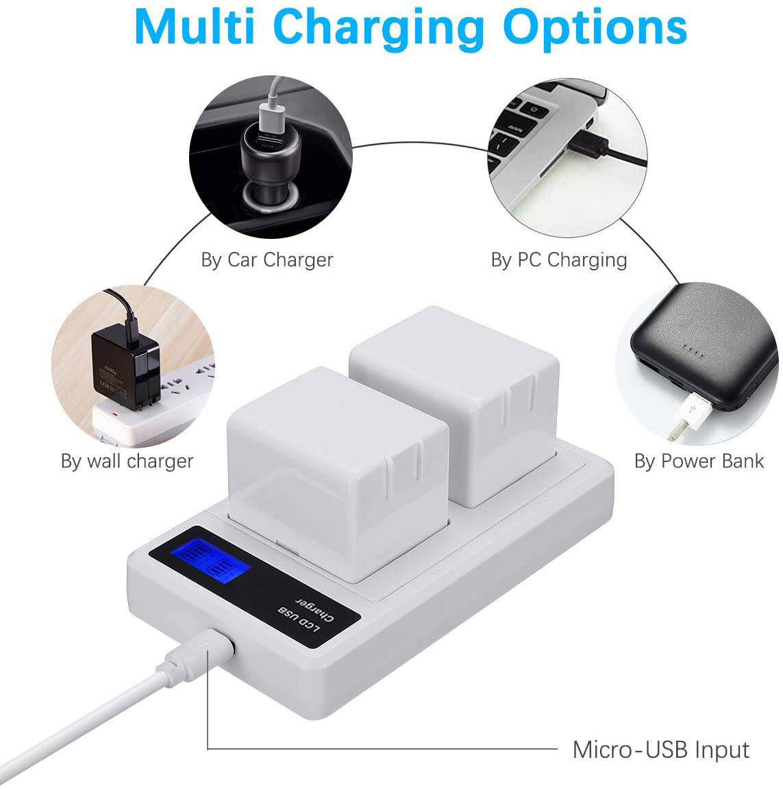 2x Battery with Dual Charger & USB Cable for Arlo Pro Pro 2 Camera