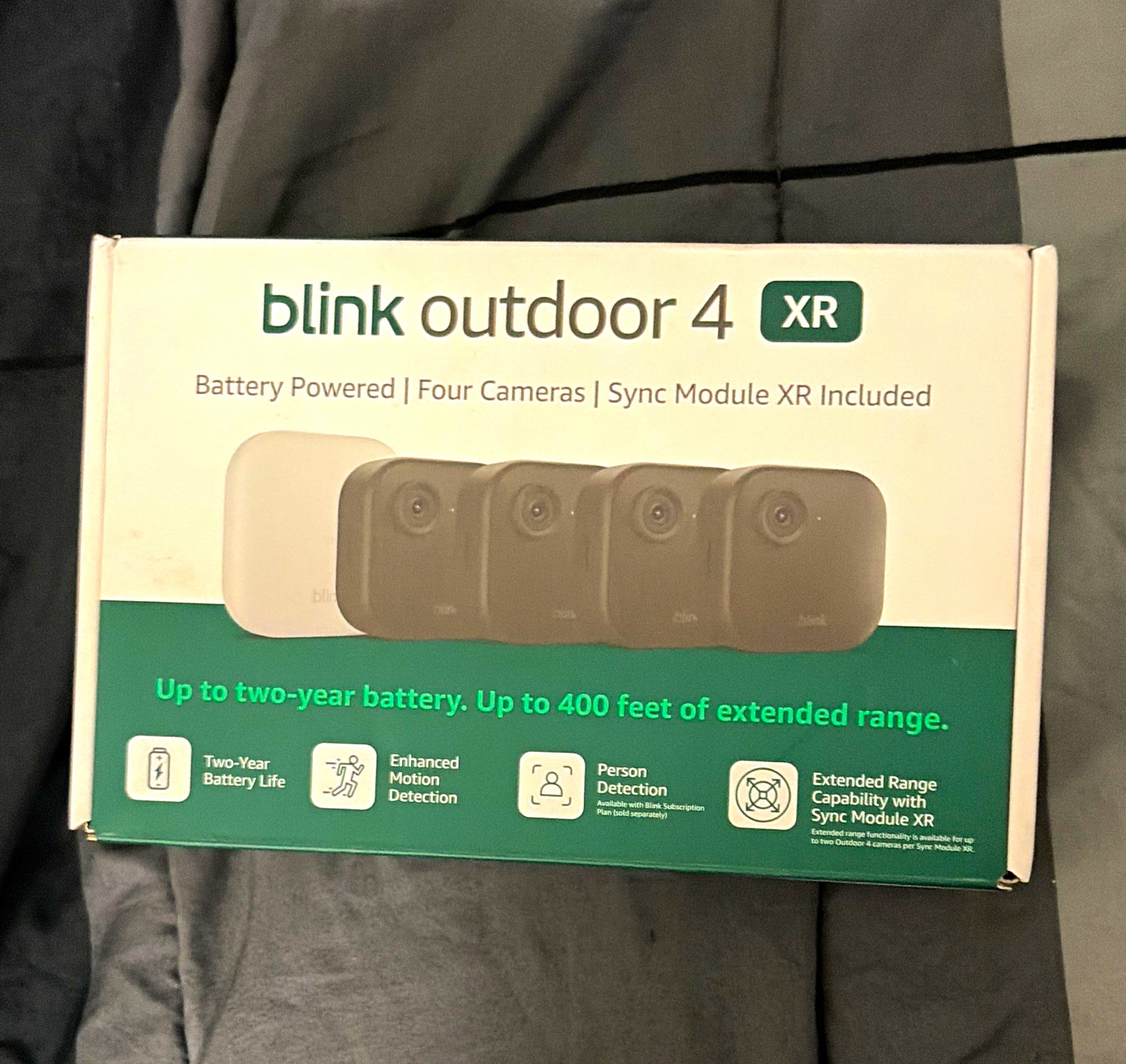 Blink Outdoor 4 XR 4-Camera Wireless Wi-Fi Battery 1080p System + Sync Module XR