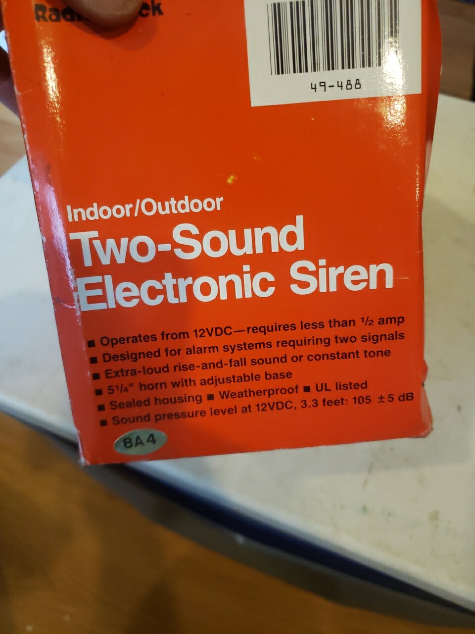 NOS Radio Shack Indoor/Outdoor Two Sound Electronic Siren Alarm 49-488f NEW