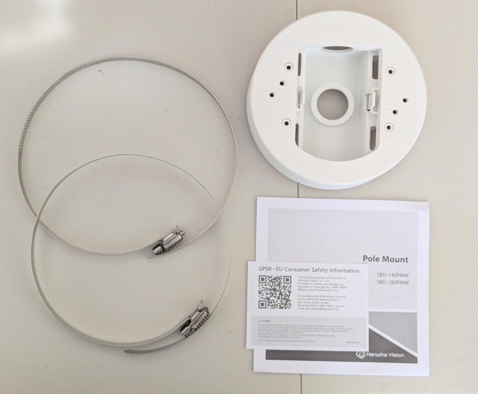OPEN BOX! Hanwha Vision SBD-140PMW Pole Mount Security Accessory