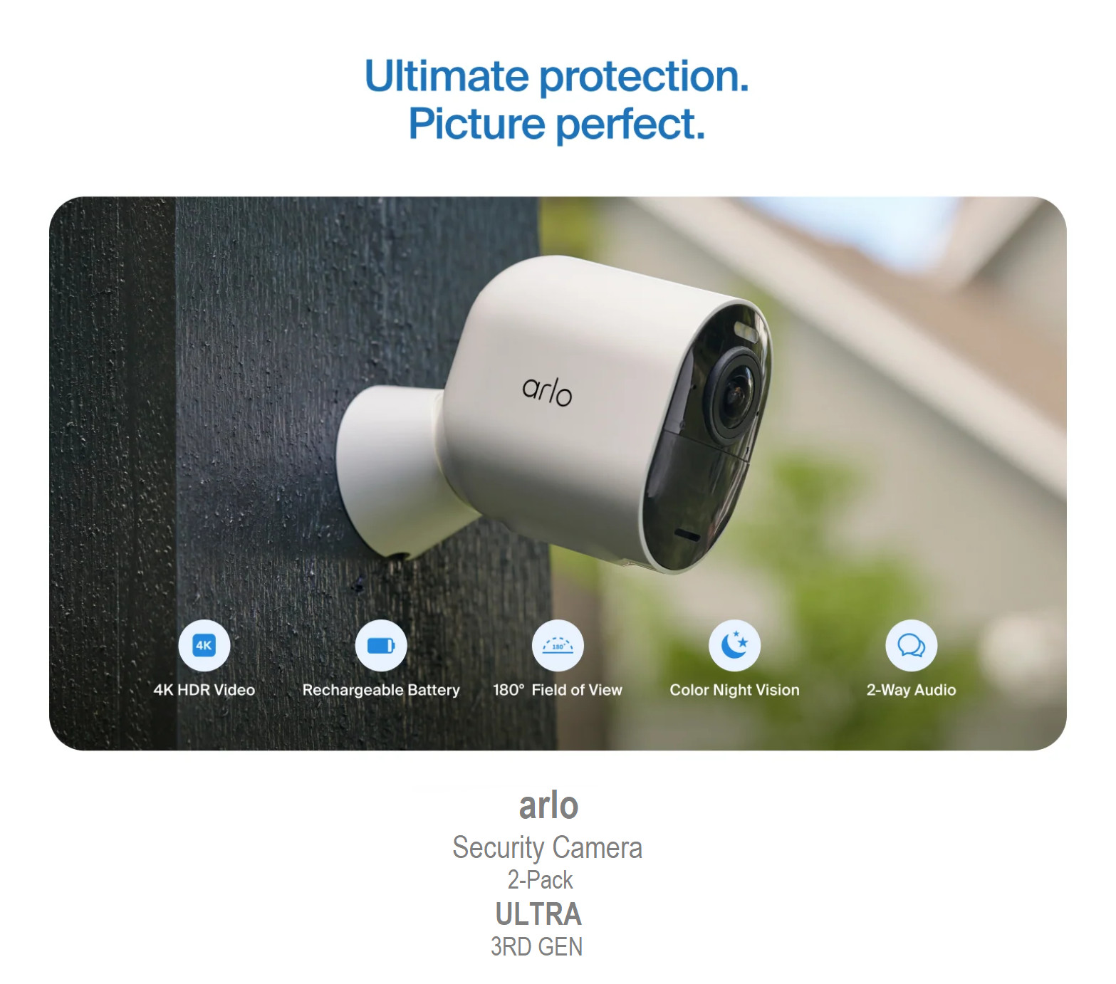 Arlo Ultra Security Camera 4K (3rd Gen) 2025 Release 2 Cameras with Smart Hub