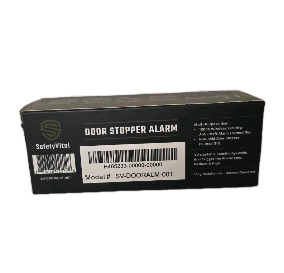 NEW SafetyVital Portable Wireless Security Door Stoppers w/ Alarm