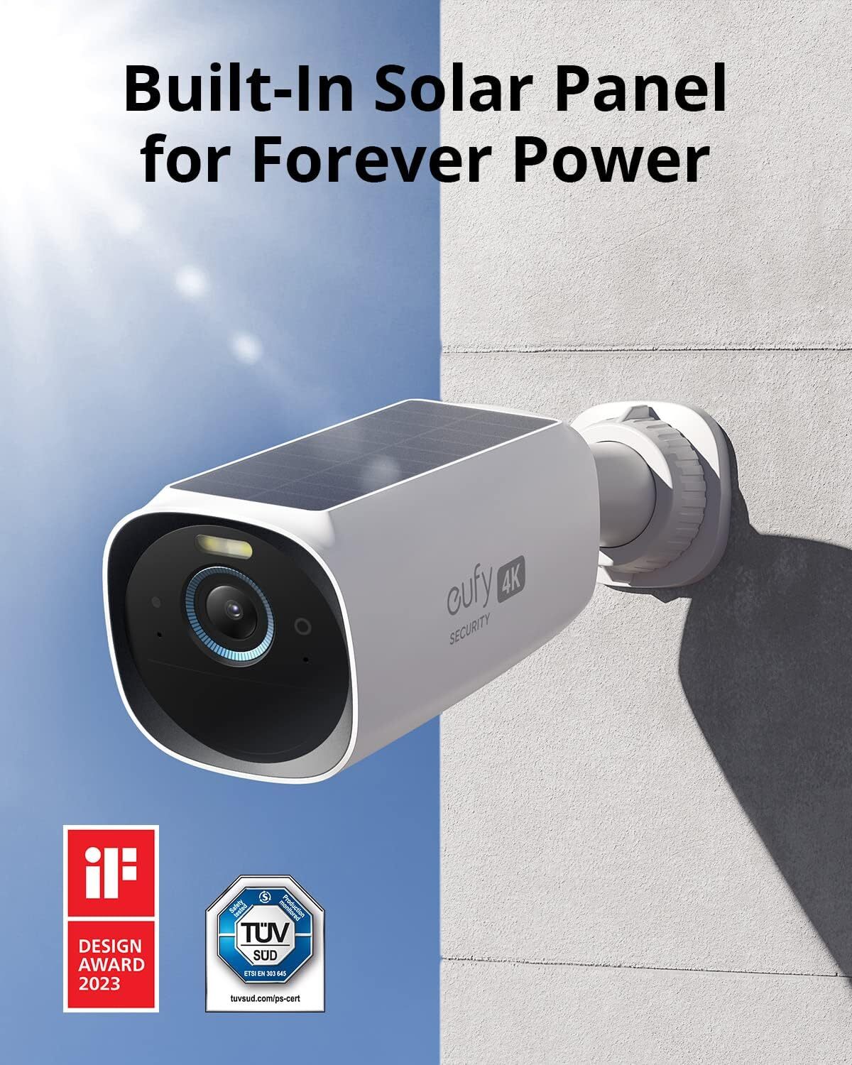 eufy eufyCam 3 Wireless Solar Camera System 4K Outdoor Cam 4pcs Security Cameras