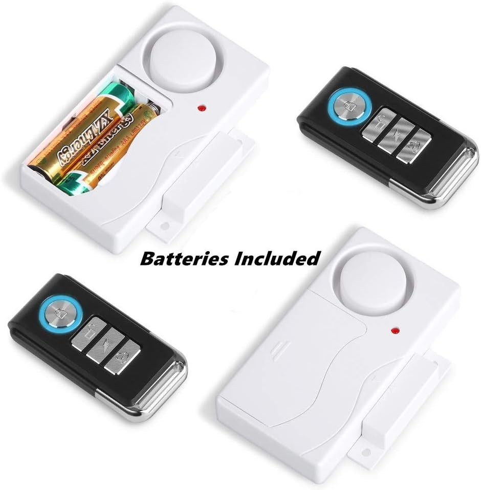 105 dB Wireless Door Alarm with Remote Control – 2 Pack for Ultimate Security