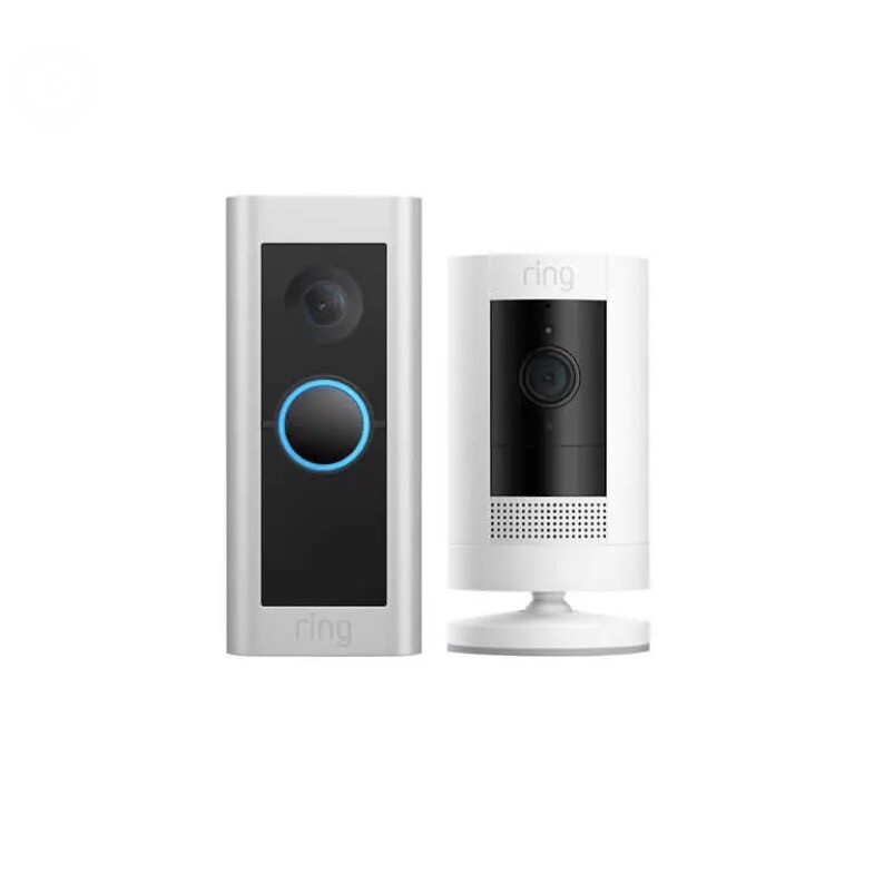 Ring Doorbell Pro 2 with Stick Up Cam Battery Night Vision and 2 Way Audio