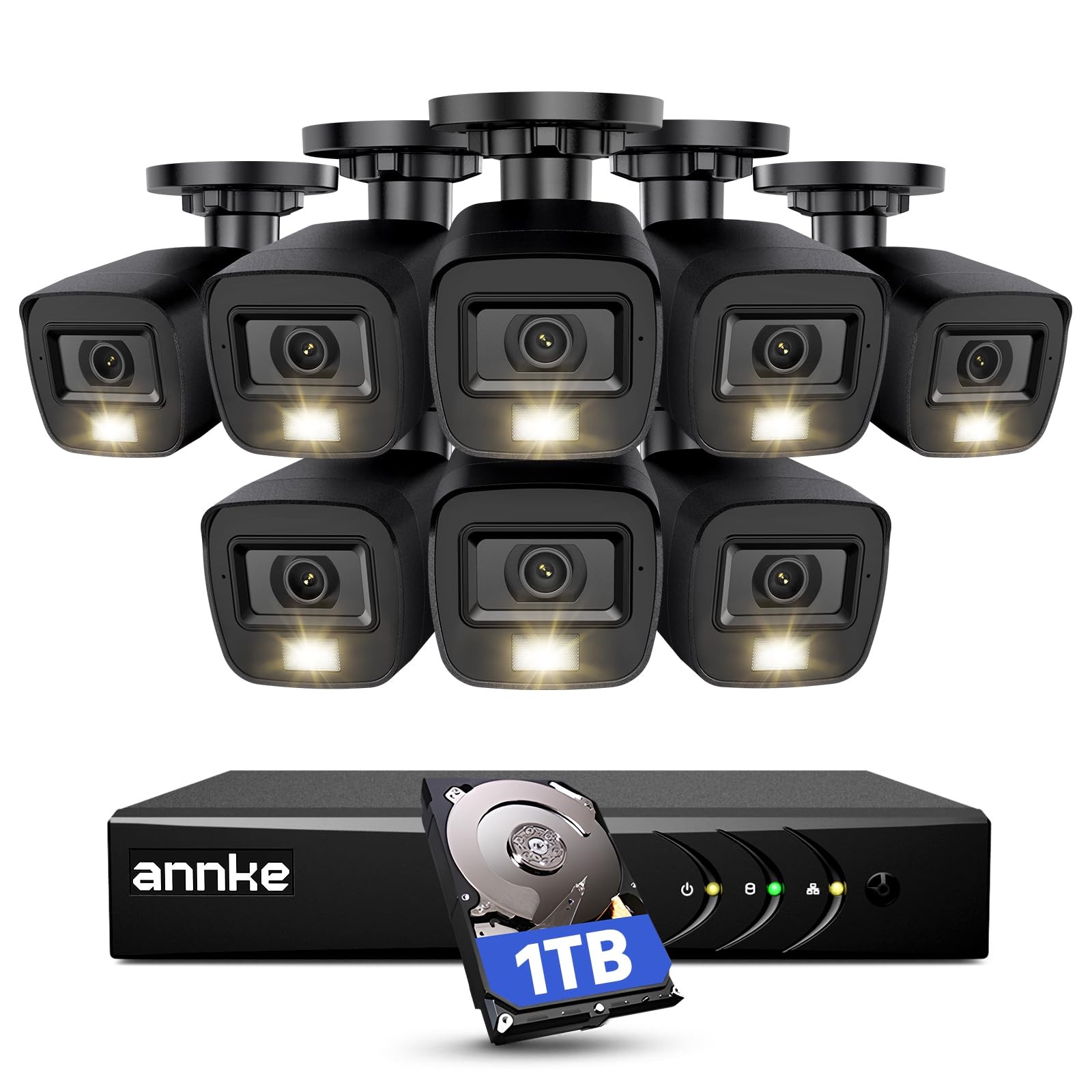 3K Lite Wired Security Camera System 8CH DVR 8 2MP CCTV Cameras 1TB HDD