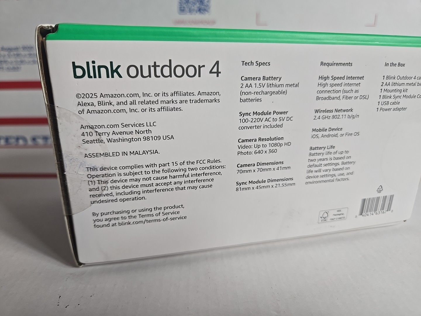 Blink Outdoor 4 Wireless smart security camera, two-year battery life, 1080…