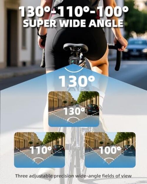 Bike Camera with 5000mAh Rechargeable Battery 360° Rotation 4.3” HD 1080P