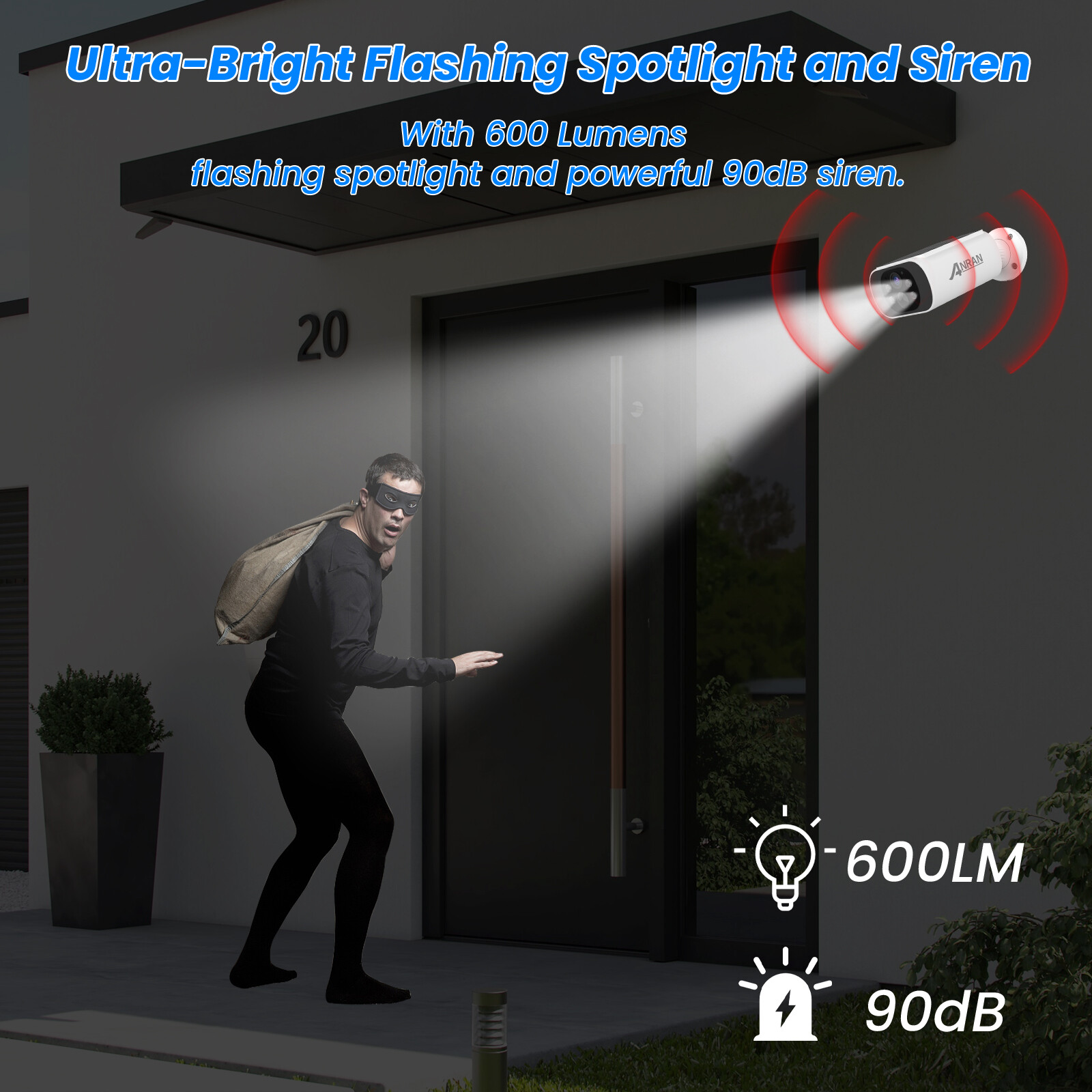 ARCCTV Outdoor 360° PTZ Solar Security Camera System Battery Wireless 4MP Home