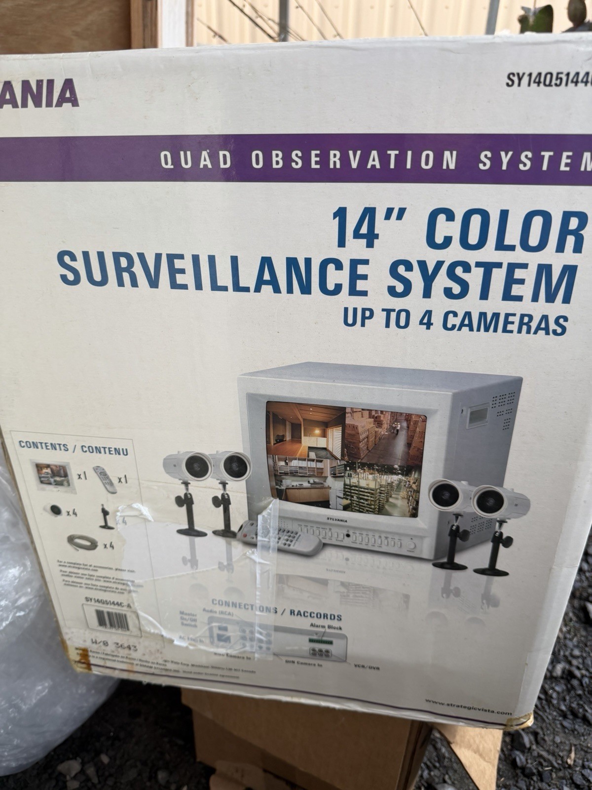 Sylvania 14” Color Surveillance System Up To 4 Cameras Quad Observation System