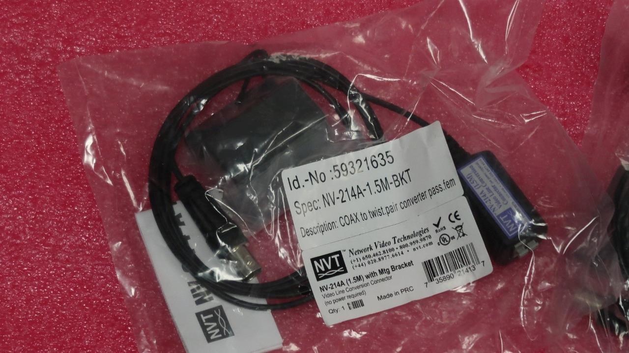 (LOT OF 2) NVT NV-214A 1.5M-BKT FEMALE BNC NEW