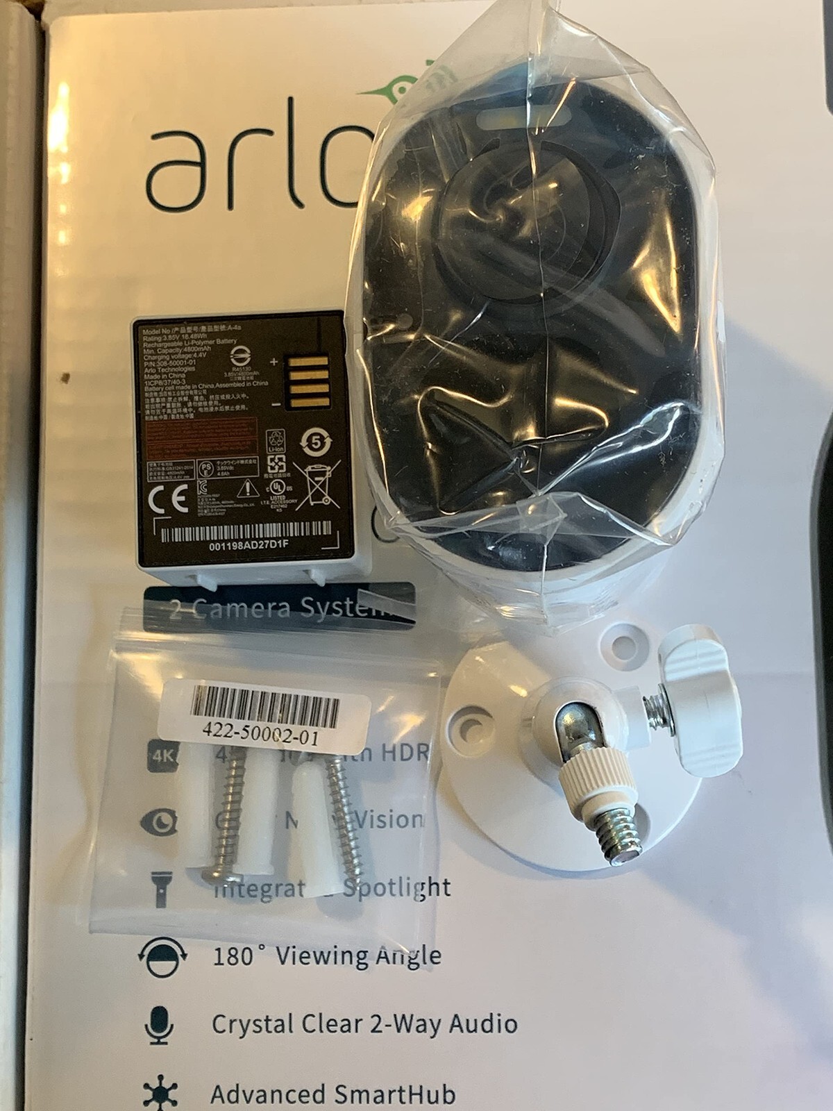 Arlo 4K Ultra UHD WiFi Security Camera VMC5040-100NAR(White)