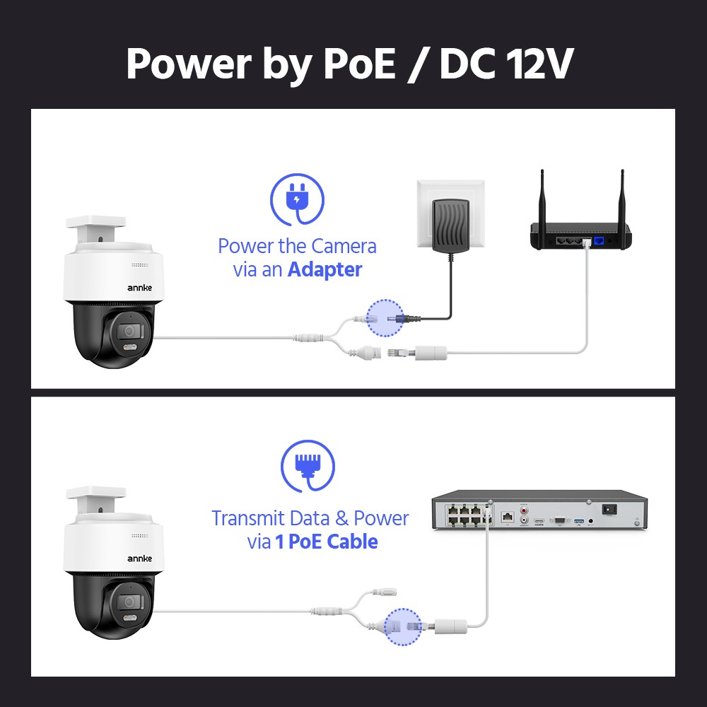 ANNKE 4K PoE Security IP Camera 8MP PT Color Night Vision Two Way Audio H.265+