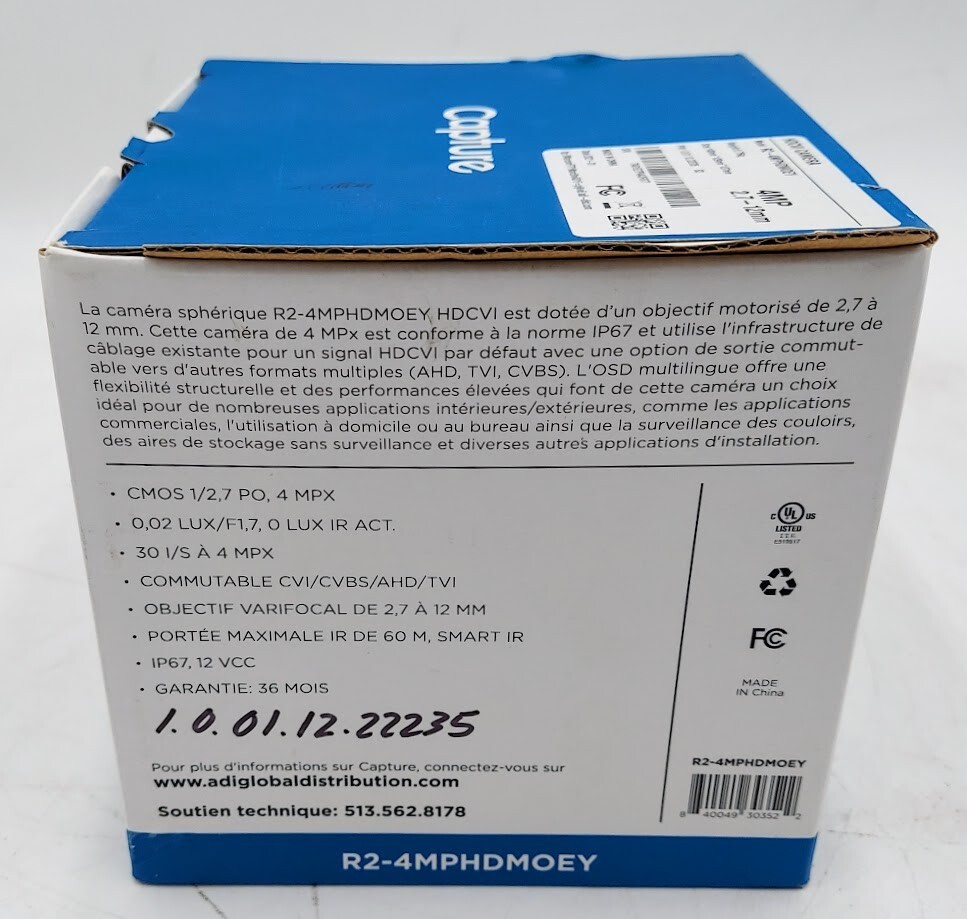 CAPTURE 4MP HDCVI IR MOTORIZED EYEBALL R2-4MPHDMOEY