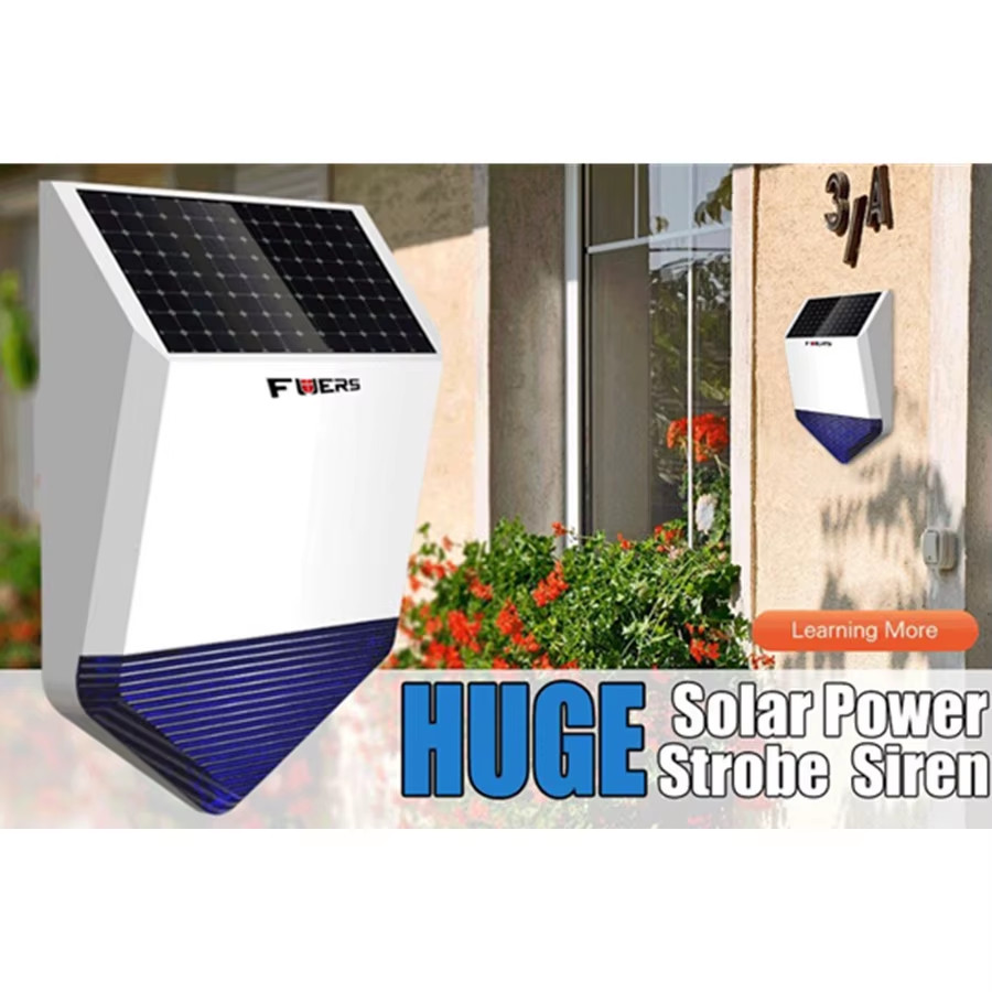 Outdoor Solar Siren Waterproof Wireless Siren With Burglar Alarm Flash Light For