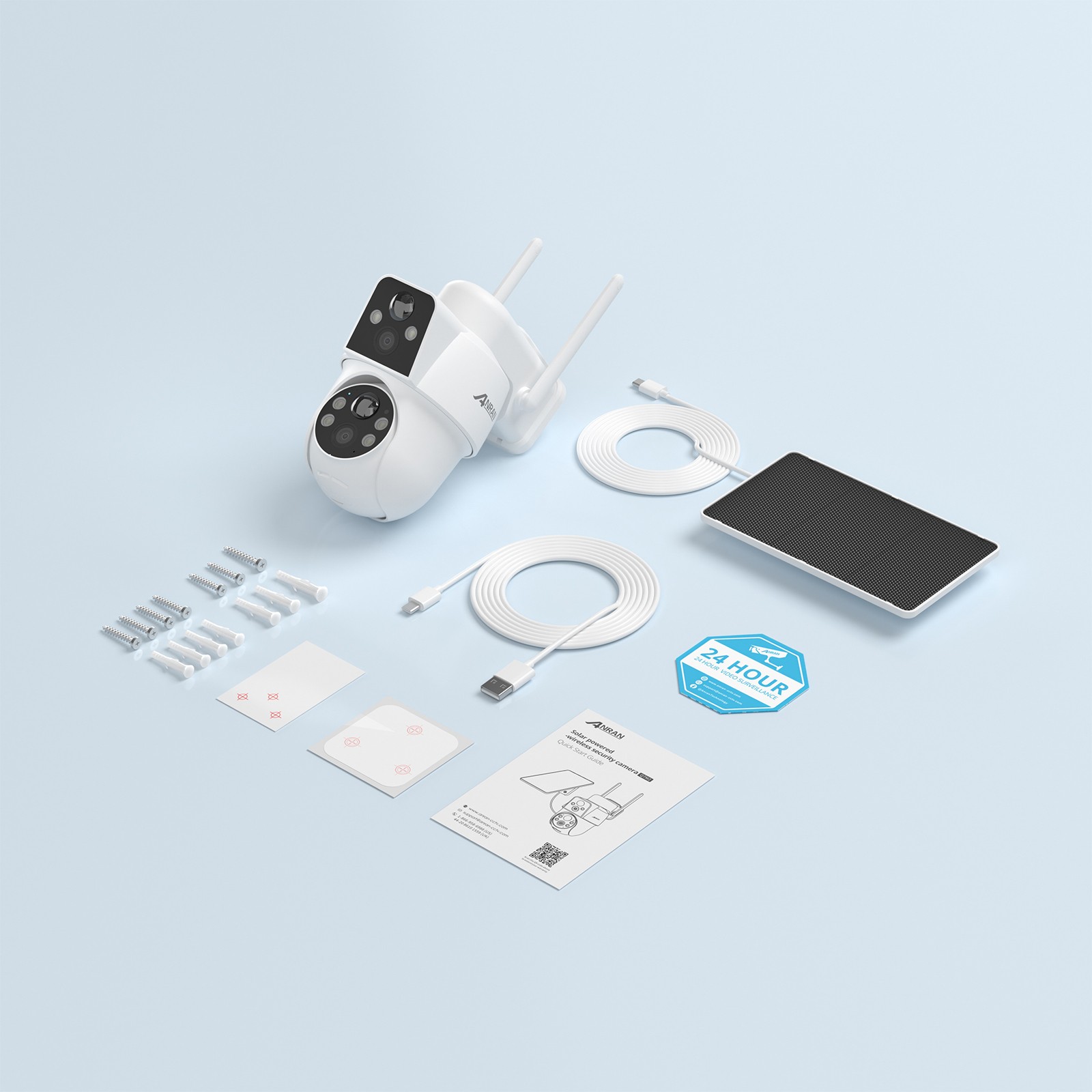 ARCCTV Solar Security Camera- 360°Pan-Tilt,Full Color Night,100%Wireless Outdoor