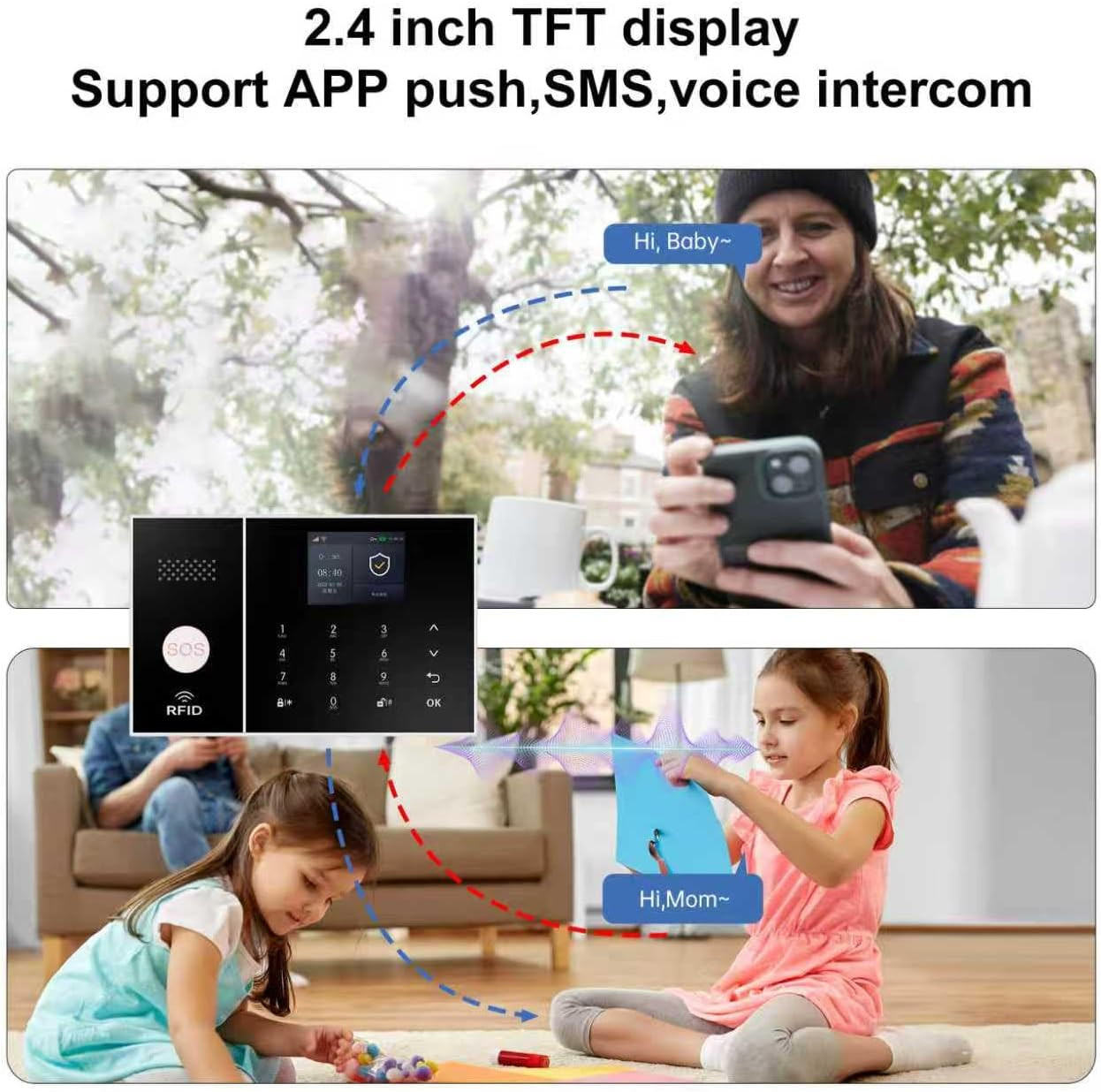 Wireless Home Security System, 4G/Gsm/Wi-Fi Smart Alarm Kit, Compatible with Ale