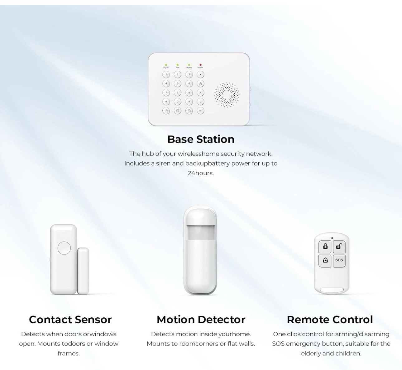 Wireless Home Security System Wifi/4G Home Alarm System with Phone APP Alert | V