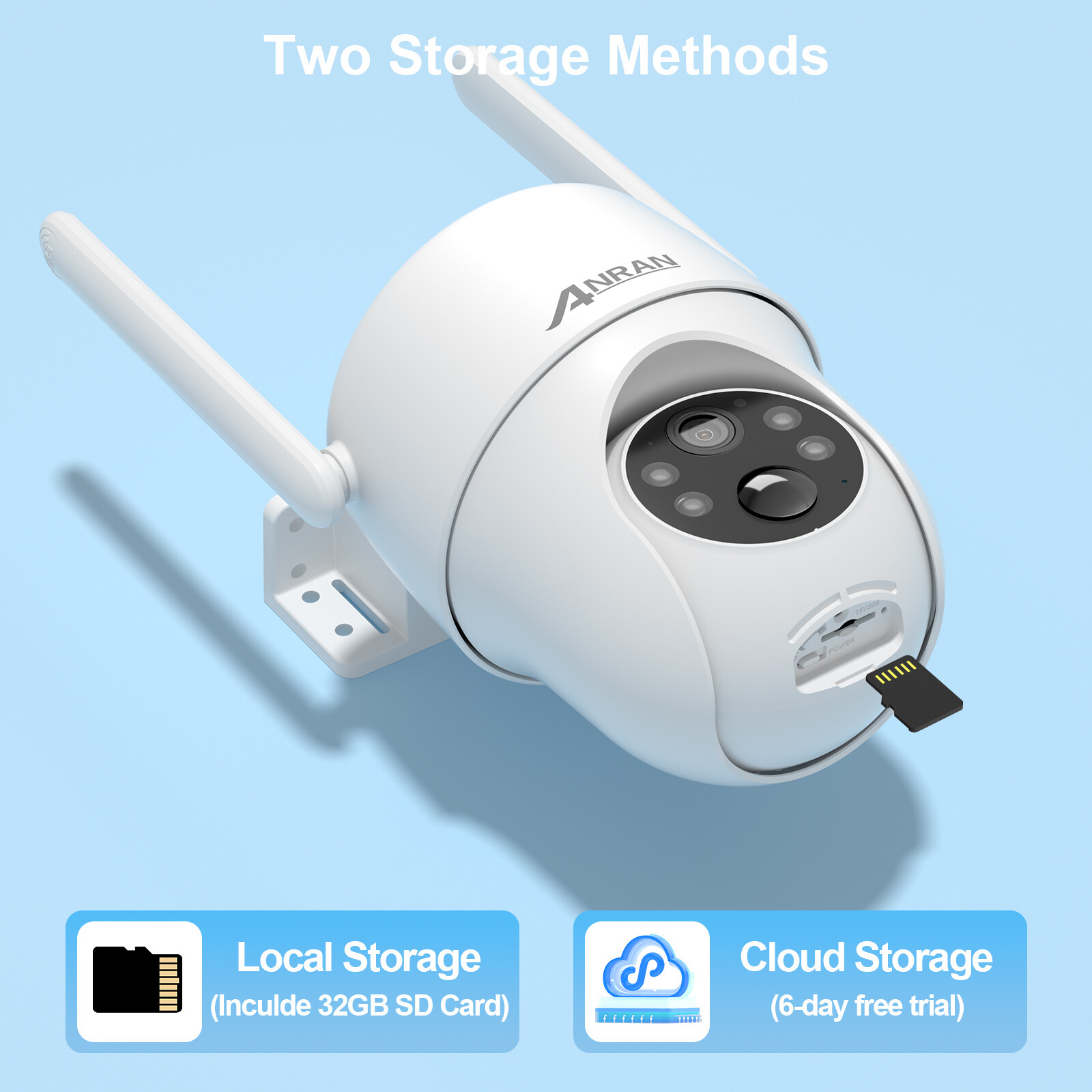 ANRAN Outdoor Wireless 4G LTE Cellular Security Camera Solar Powered Smart Home