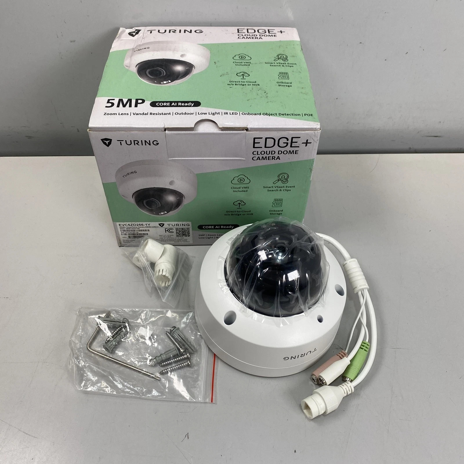 Turing – EVC5ZD256-1Y 5MP Edge+ 256GB Onboard Storage Cloud Security Camera