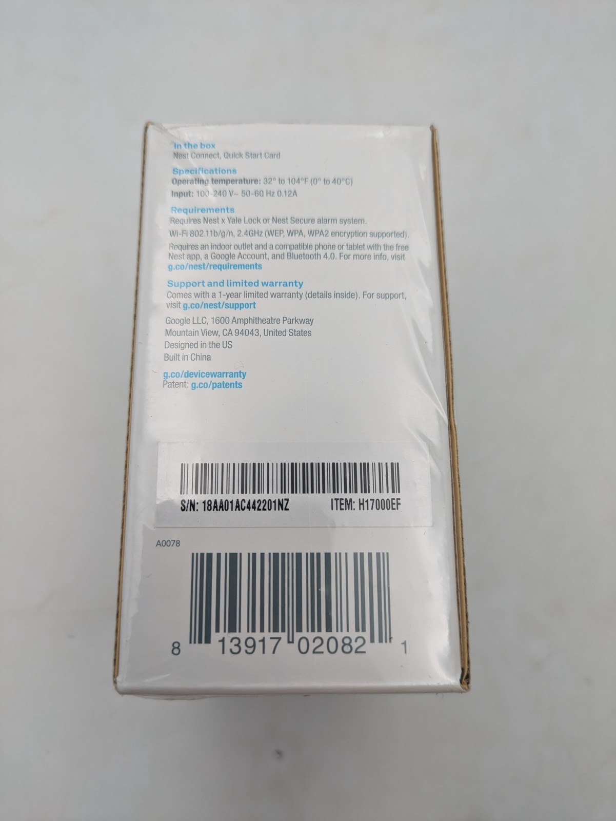 Google Nest Connect H17000EF Google Nest Connect Range Extender White