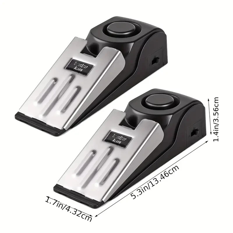 2 NEW SafetyVital Portable Wireless Security Door Stopper w/ Alarm 12