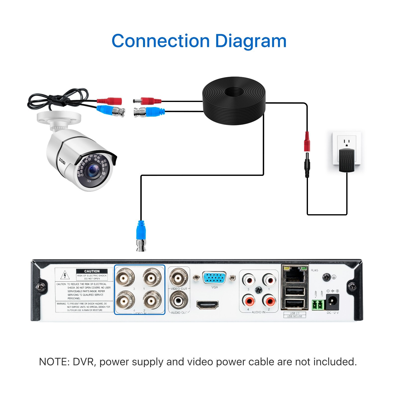 ZOSI 1080p CCTV HD Motion Detection Instant Alert Security Camera Remote Access