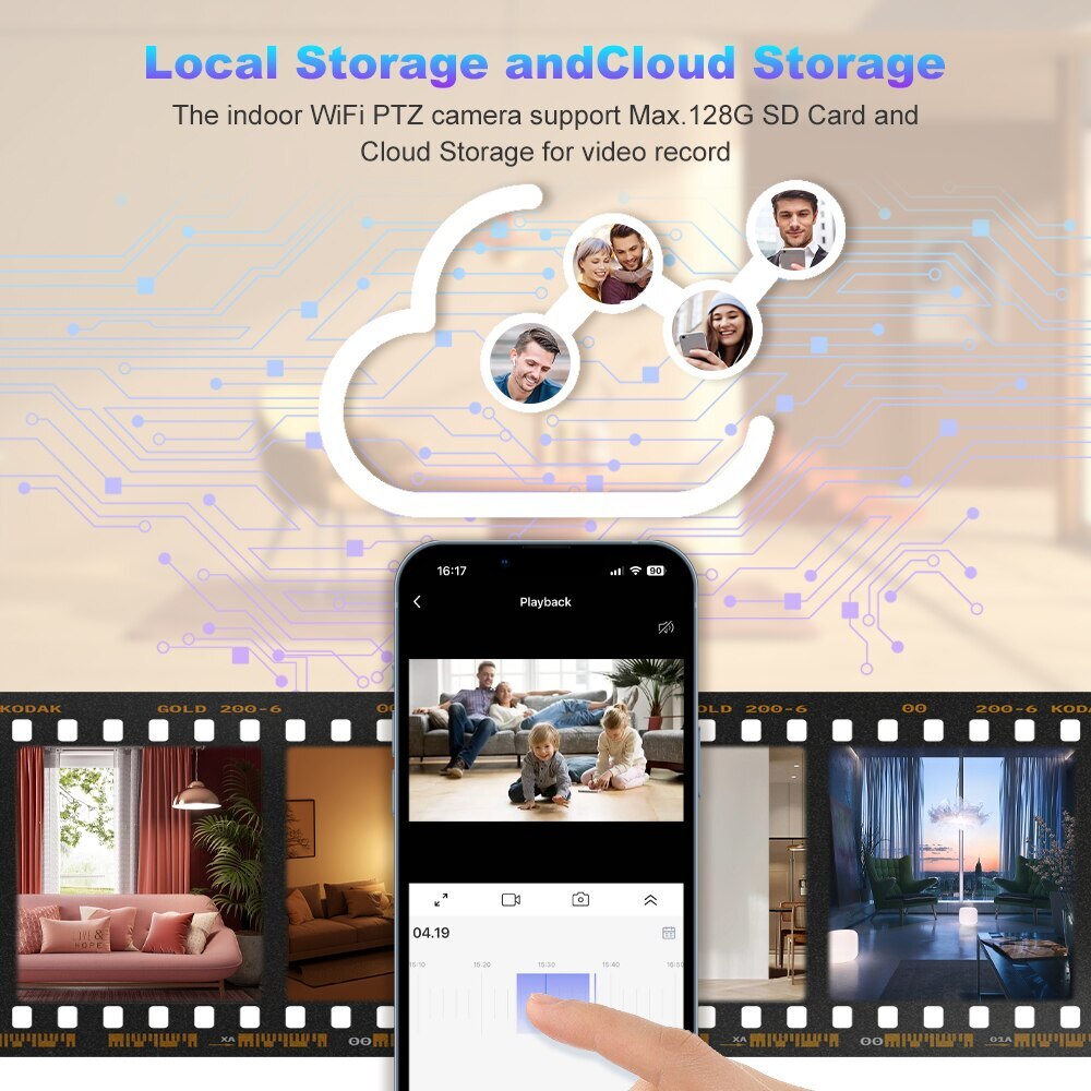 Camara De Seguridad Wifi Inalambrica HD Para Casa Interior Con Audio y Microfono