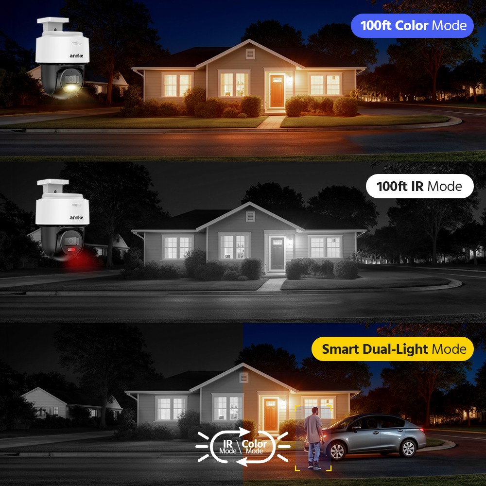 ANNKE 4K PoE Security IP Camera 8MP PT Color Night Vision Two Way Audio H.265+
